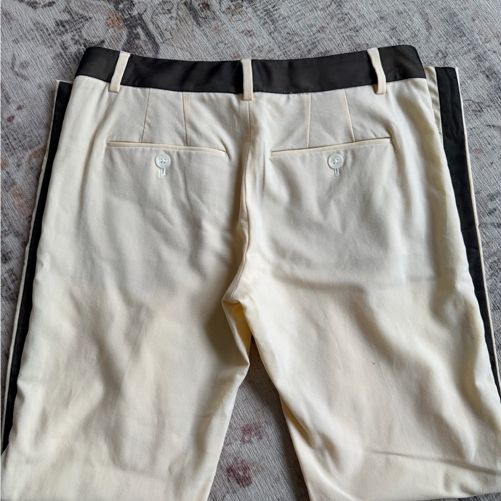 VINCE Cream and Black Colorblock Stripe Pants - Picture 2 of 4